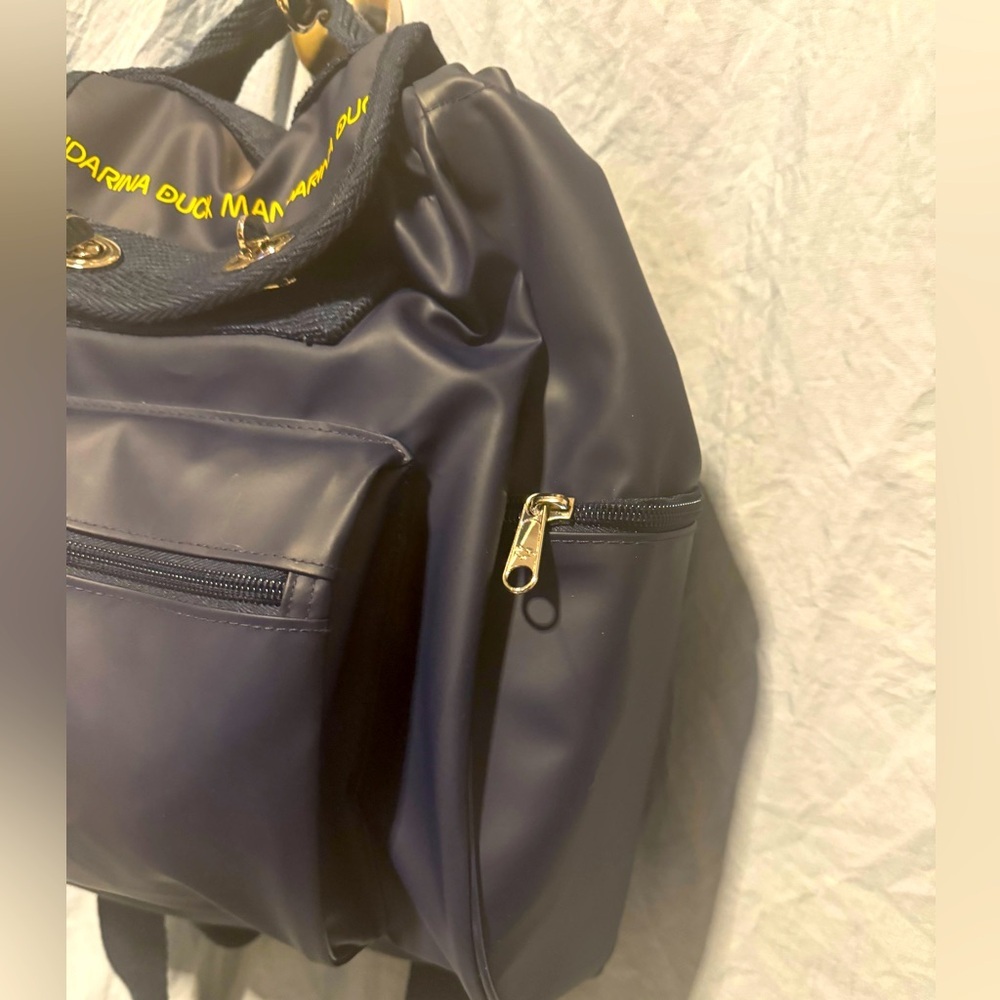 Mandarina Duck Drawstring Utility Backpack – Navy Blue Discontinued & Pristine - Picture 2 of 9